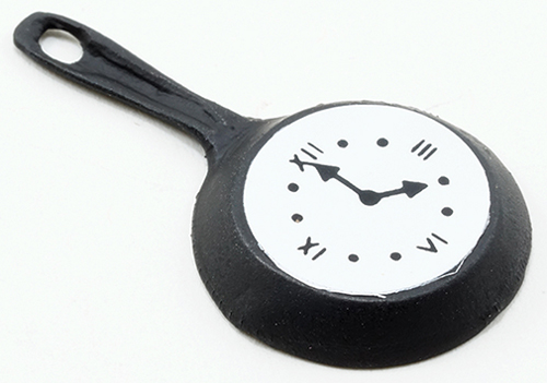 Dollhouse Miniature Fry Pan Clock